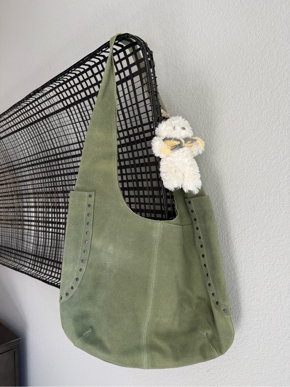 Free people Rori Suede Tote bag matcha green